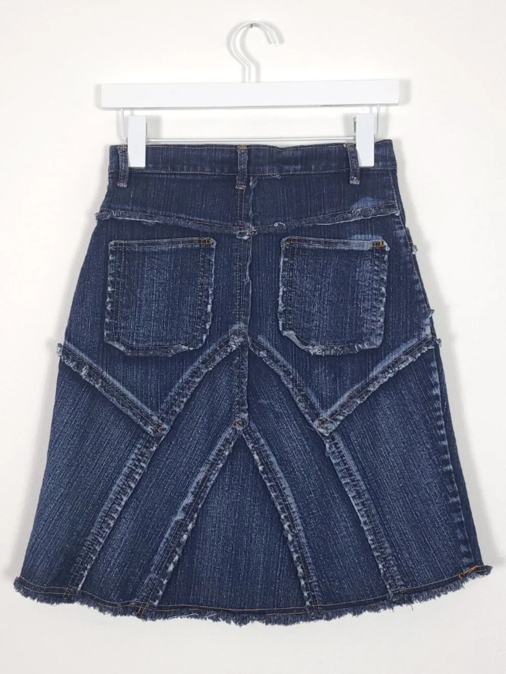 Retro Distressed Denim Mini Skirt